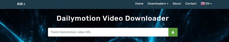 The user interface of AIO Dailymotion Downloader