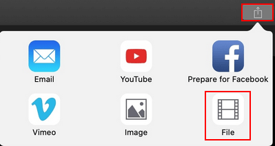 Select Export File or File from the pop-up small window