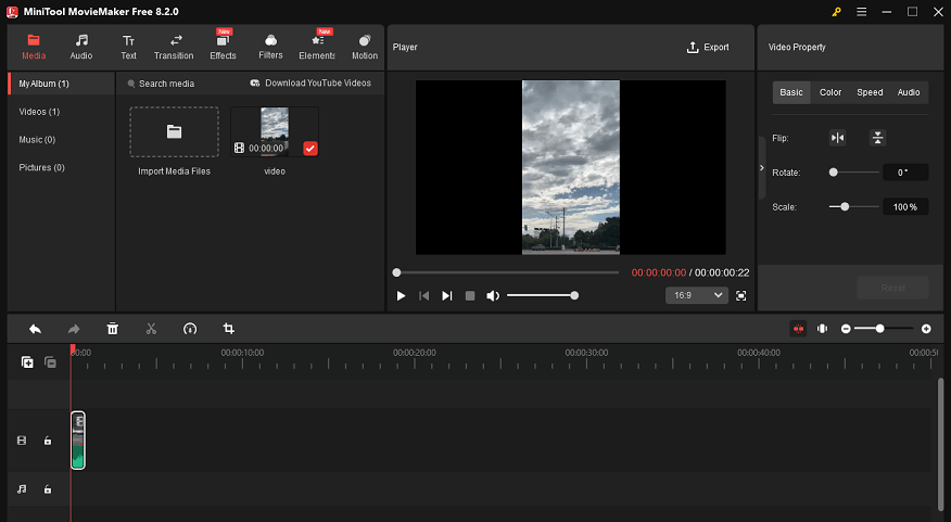 MiniTool MovieMaker’s main interface