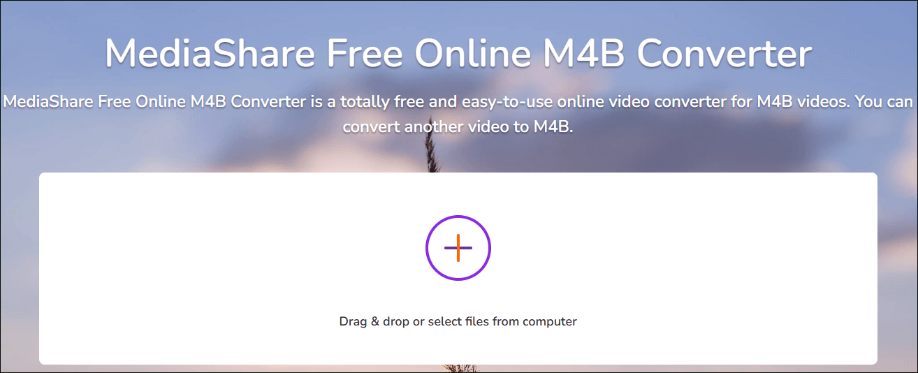 The AIFF to M4B converter page in Onlinefreeconvert