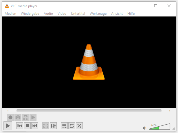 Hauptoberfläche von VLC media player