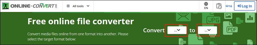 Choose to convert OGA to MP4 in online-convert.com