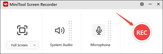 Click on REC in MiniTool Screen Recorder to begin the recording process