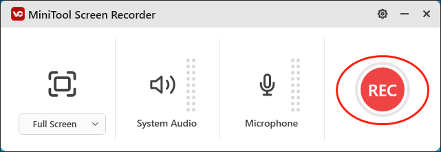 Click on the REC button in MiniTool Screen Recorder to begin the recording task
