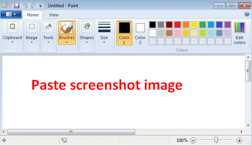 View the screenshot image in Paint