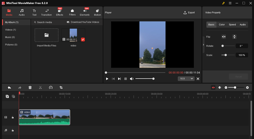 MiniTool MovieMaker’s main interface
