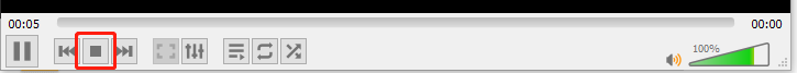 Click the stop icon in VLC to stop screen recording
