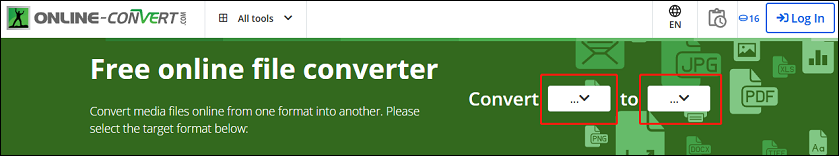 Choose to convert AIFC to MP4 in online-convert.com to open the AIFC to MP4 converter
