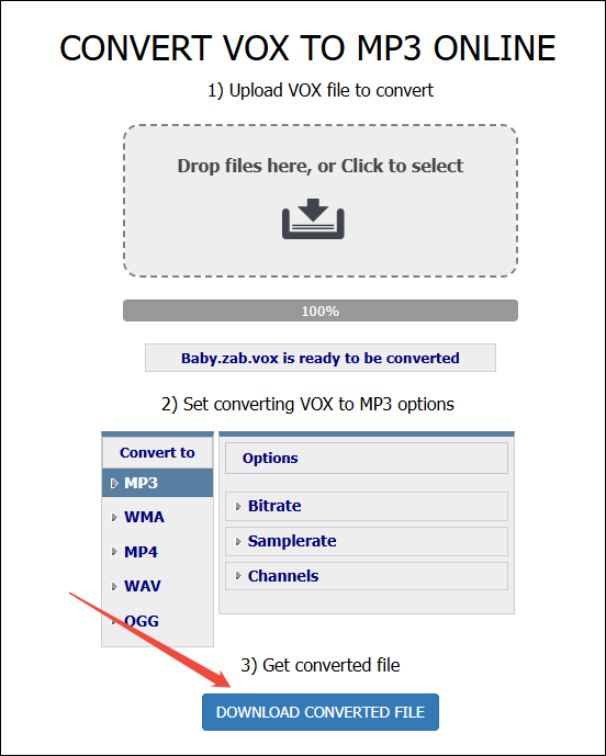 Click on DOWNLOAD CONVERTED FILE in CoolUtils to get the converted file