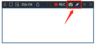 während der Aufzeichnung einen Screenshot machen oder auf dem Bildschirm zeichnen, indem Sie auf das Kamera- oder Stiftsymbol klicken