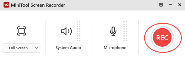 Click on REC in MiniTool Screen Recorder to begin the recording process