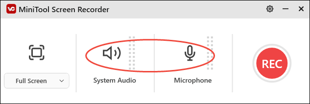 Click on the audio icons in MiniTool Video Converter to control the audio recording