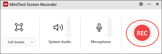Click on the REC button in MiniTool Screen Recorder to begin the recording process