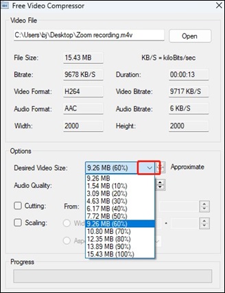 Choose a smaller file size