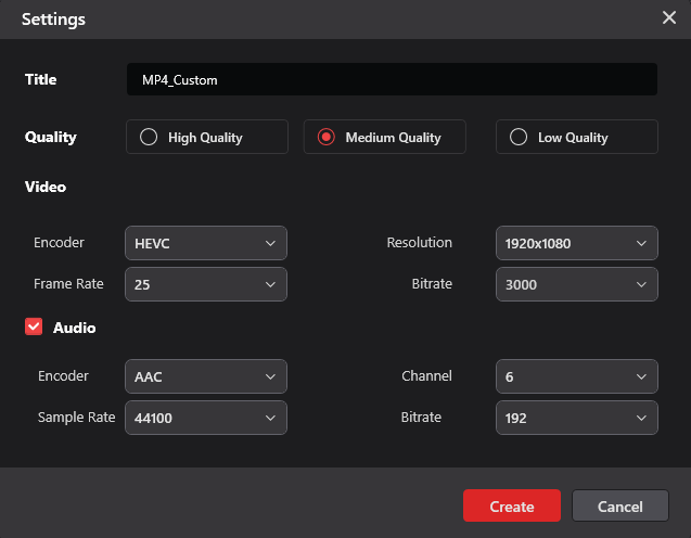 Create a custom format in MiniTool Video Converter