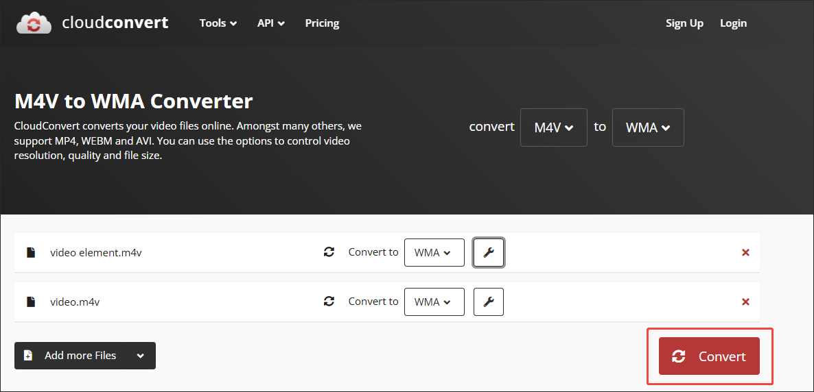 Click on Convert in CloudConvert to begin the conversion process