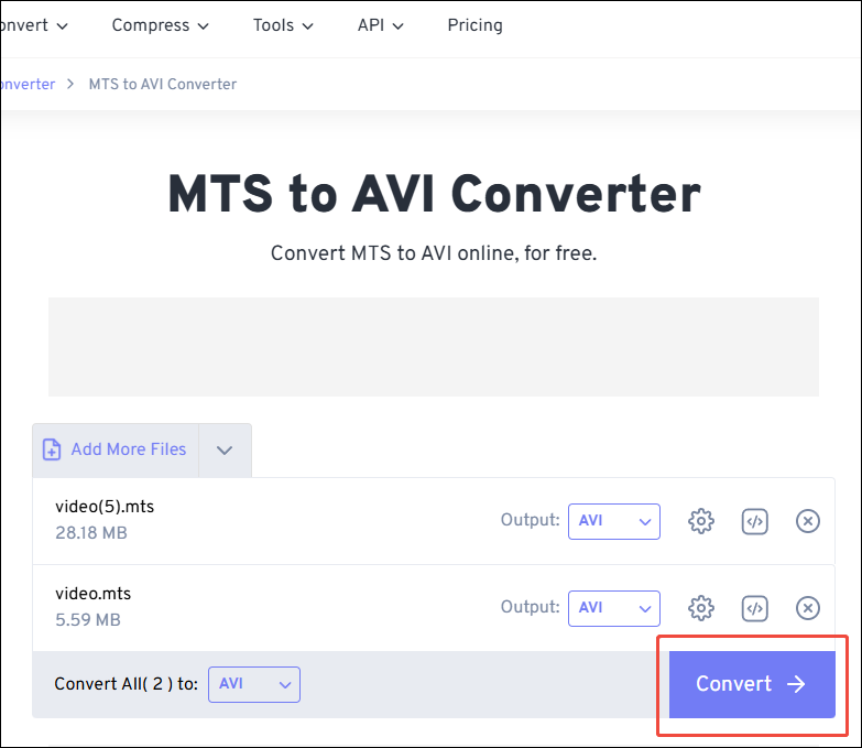 Click on Convert in FreeConvert to start the conversion process