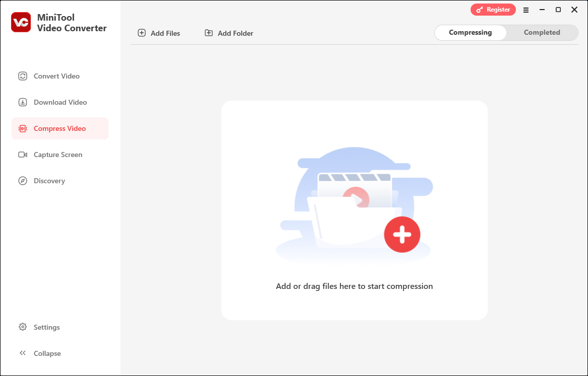 Go to the Compress Video tab in MiniTool Video Converter