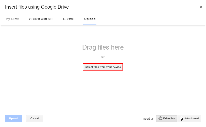 Select files from your device