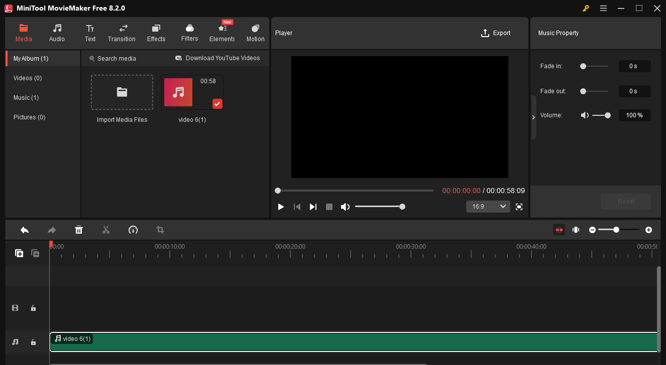 The user interface of MiniTool MovieMaker