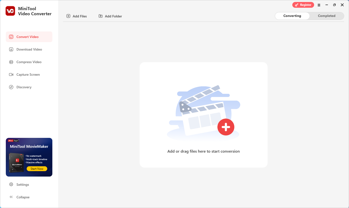 Startseite von MiniTool Video Converter