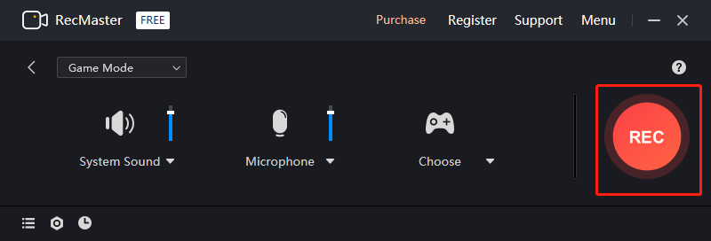 Click the REC button in RecMaster to start recording