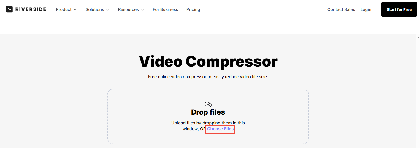 Click on Choose Files in Riverside to upload your TikTok video