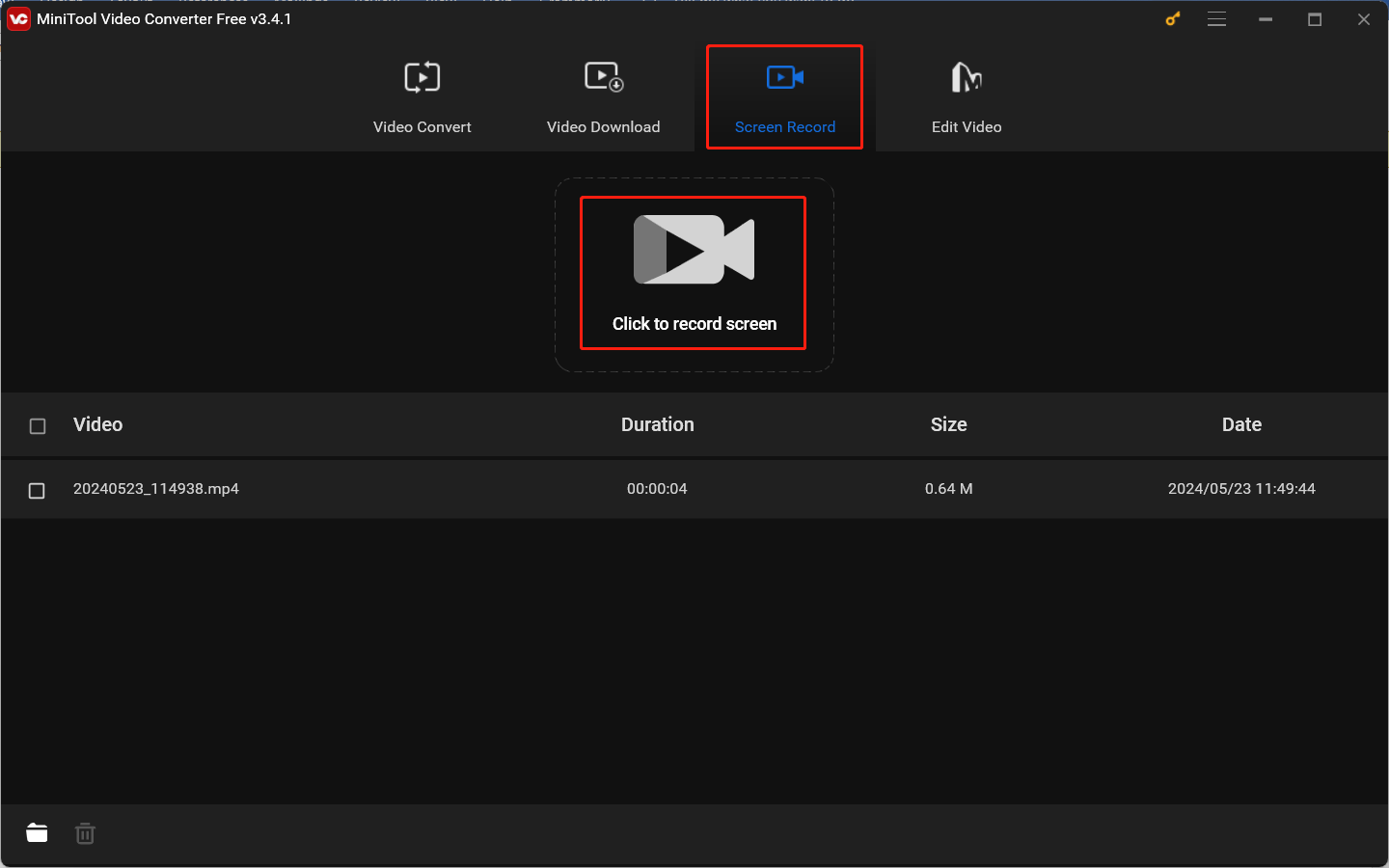 In MiniTool Video Converter’s Capture Screen tab, click on the Full Screen option