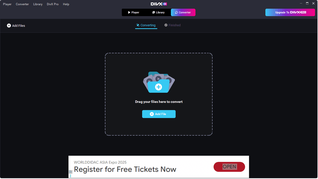 The interface of DivX 11