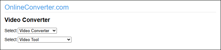 The homepage of OnlineConverter