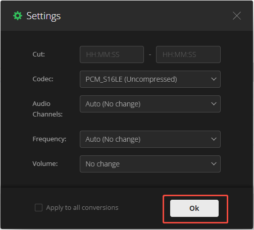 The Settings page of Convertio