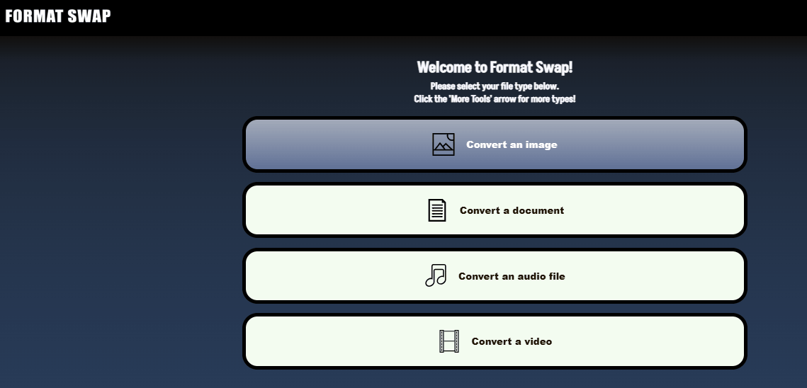 The Format Swap’s conversion homepage