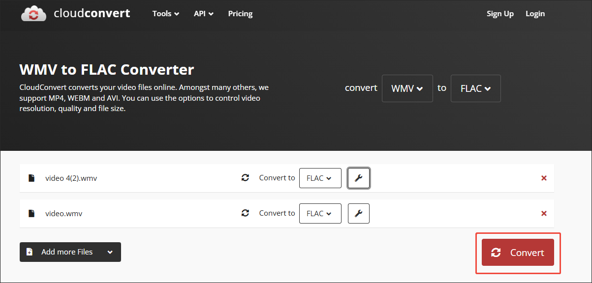 Click on Convert in CloudConvert to begin the conversion process