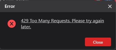 Too many requests error in MiniTool Video Converter