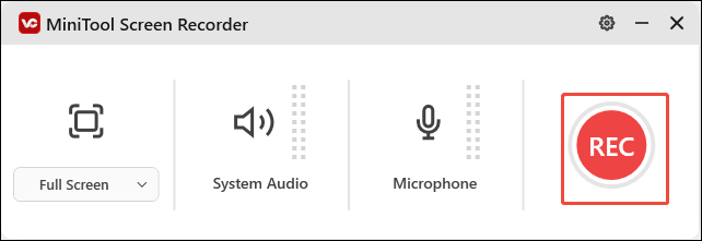 Click on the REC button to start your video recording in the MiniTool Screen Recorder window