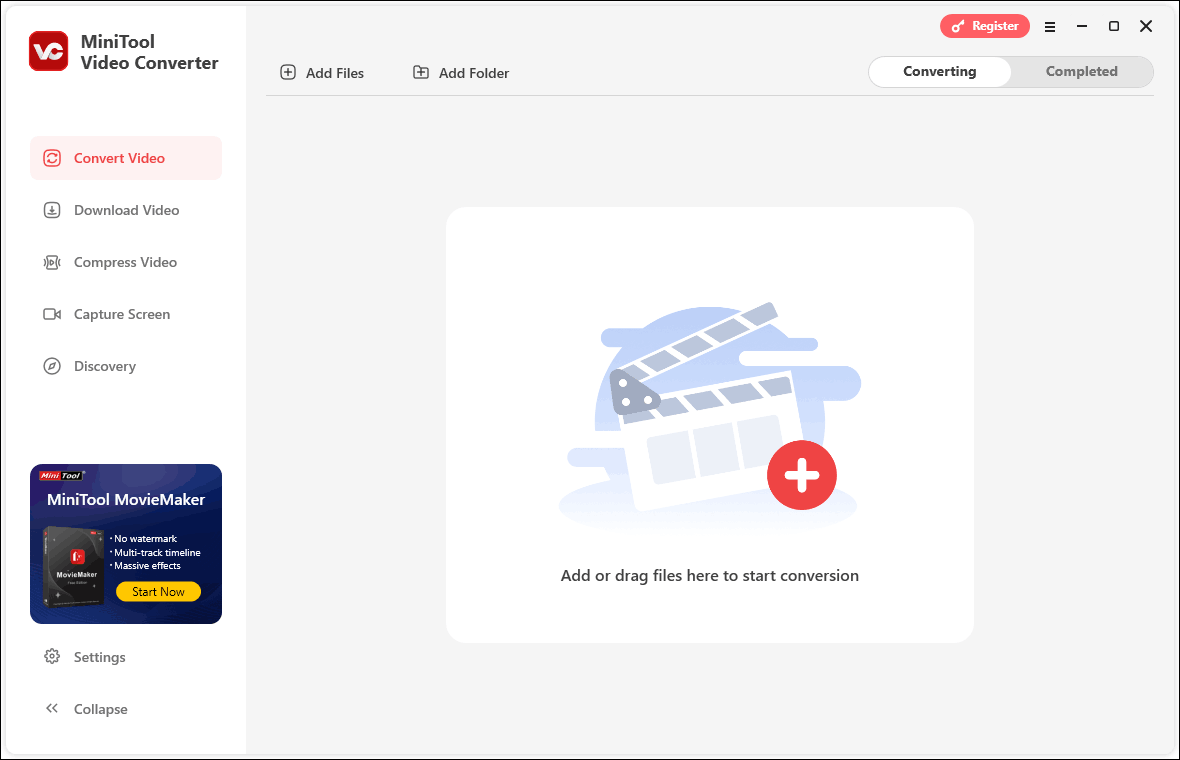 The MiniTool Video Converter’s conversion interface