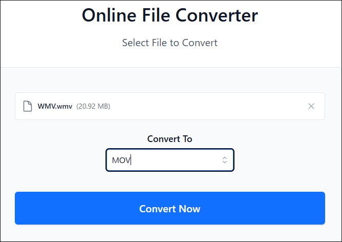 ConvertFilesでWMVをMOV形式に変換する