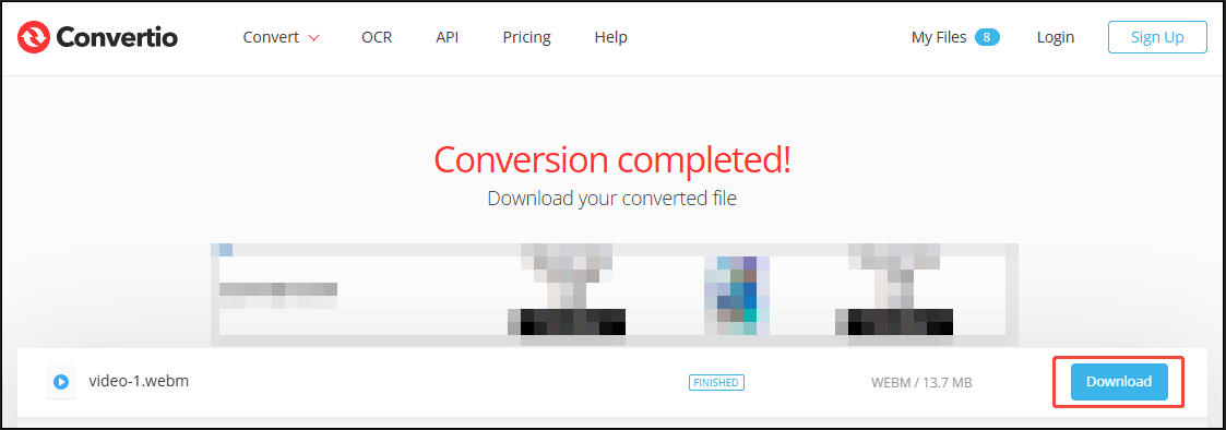 Click the Download button in Convertio to download and check the converted file
