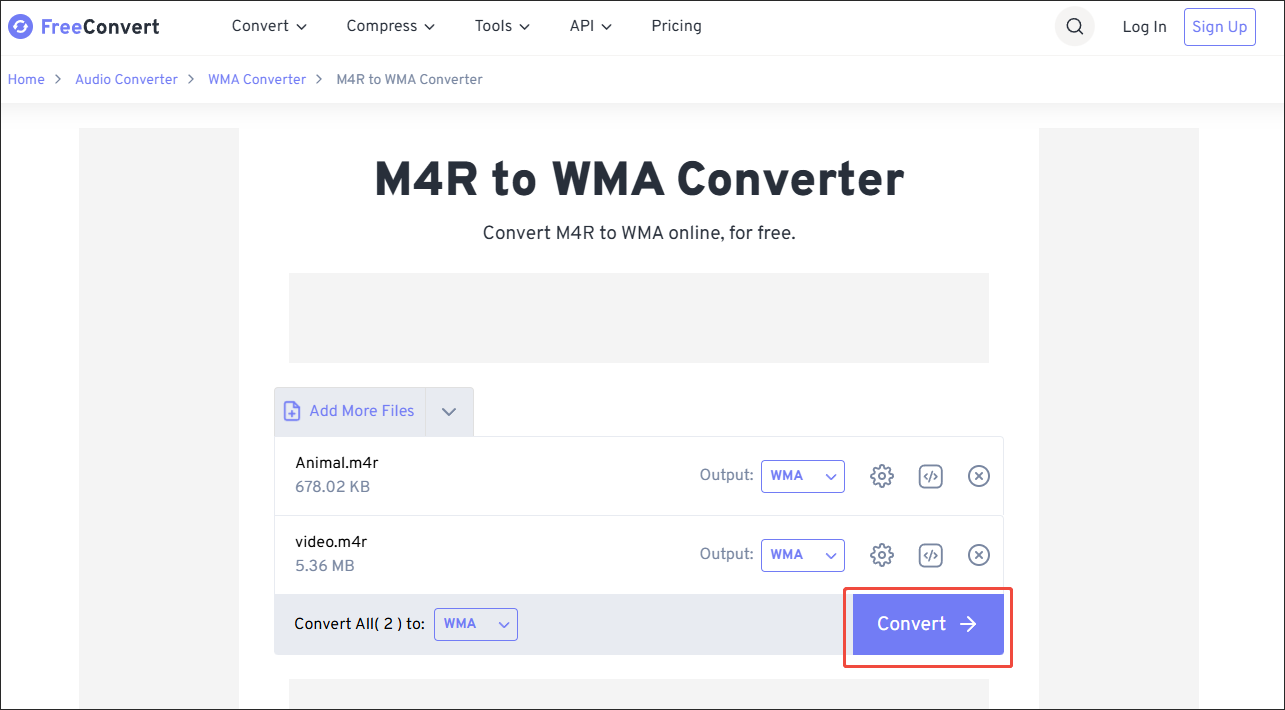 Click on Convert in FreeConvert to begin the conversion process