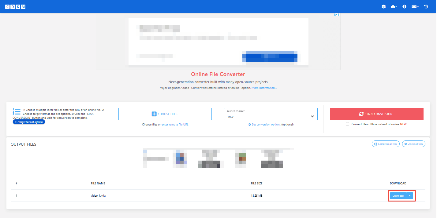 Click the Download option in CDKM to save and check the converted file