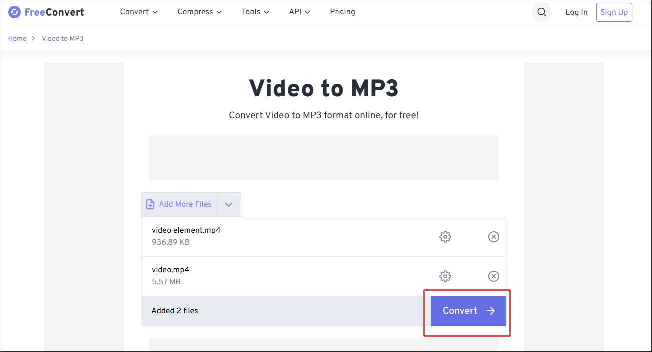 Click on Convert in FreeConvert to begin the conversion tasks
