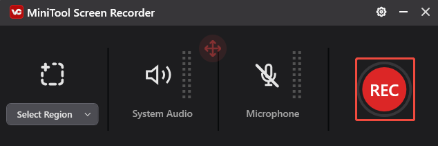 Click the REC button in MiniTool Screen Recorder window of MiniTool Video Converter to start the recording process