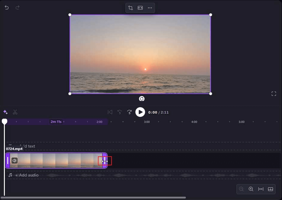 Microsoft Clipchampで動画をトリミングする