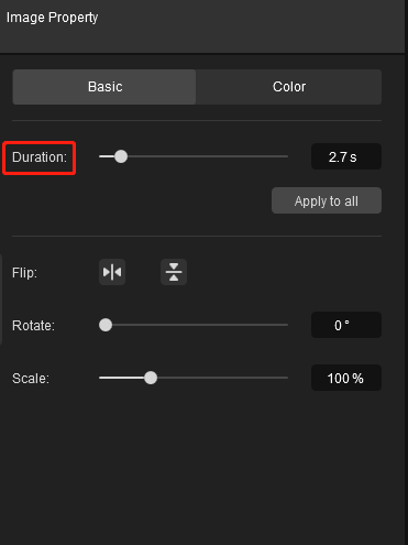 MiniTool MovieMakerで再生時間を変更する