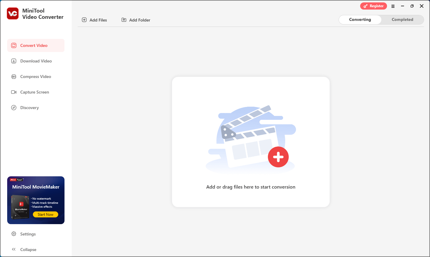 Startseite von MiniTool Video Converter
