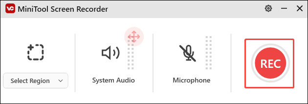 Click on the REC button in MiniTool Screen Recorder to begin the recording process