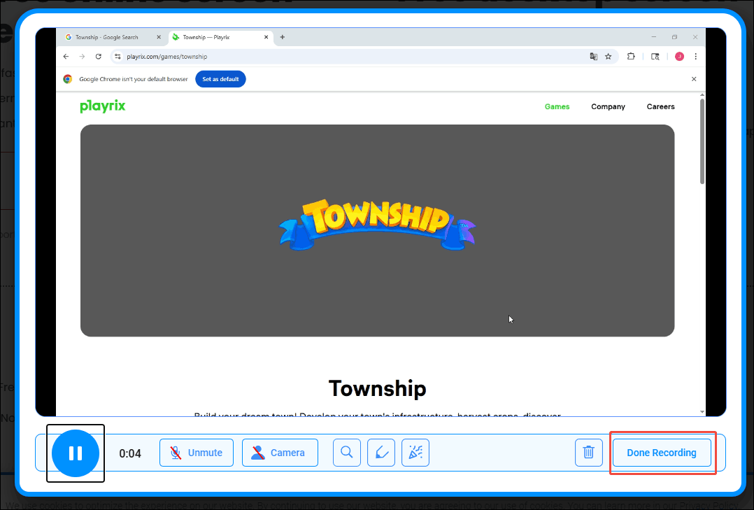 Click the Done Recording option in Online Screen Recorder to end the recording