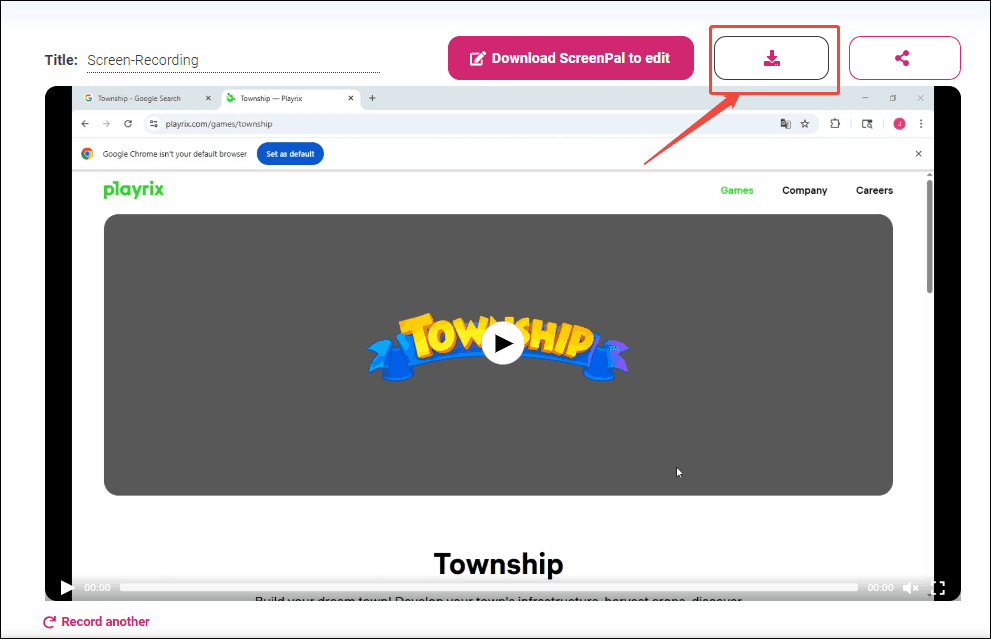 Click the Download button in Online Screen Recorder to save the recorded video