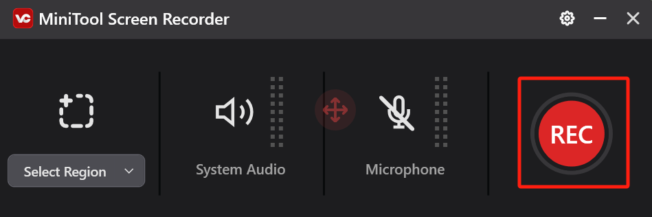 Click on the REC button in the MiniTool Screen Recorder window of MiniTool Video Converter to start the recording process