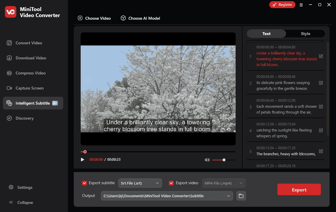 After converting the video to text in MiniTool Video Converter